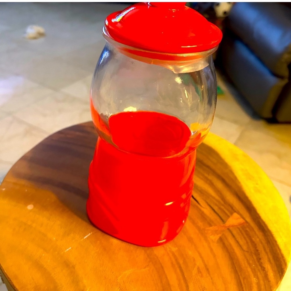 Red glass Target Gumball machine jars